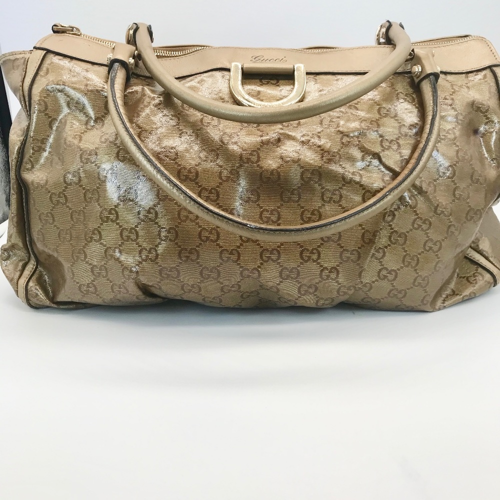 Gucci Monogram Metalic Tote Handbag MSRP $1999